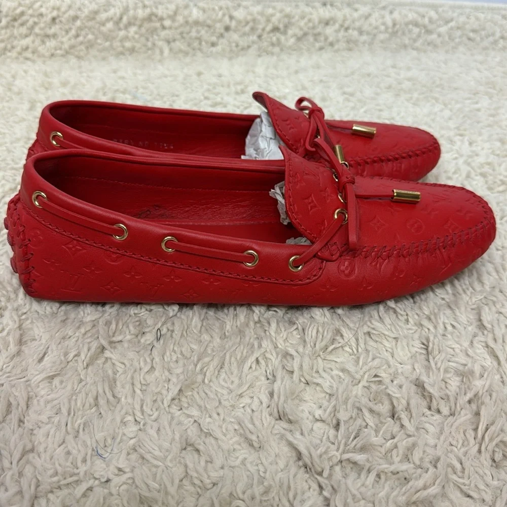 Louis Vuitton Gloria Leather Flats Size 38.5 Red‎ Women’s - Picture 5 of 11